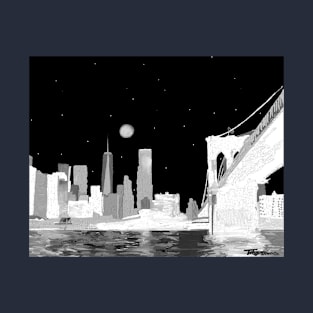 New York City night  Ft Brooklyn Bridge T-Shirt