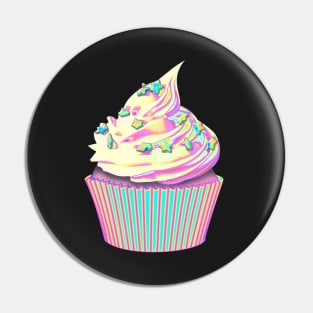 Pink Holographic Cupcake Pin