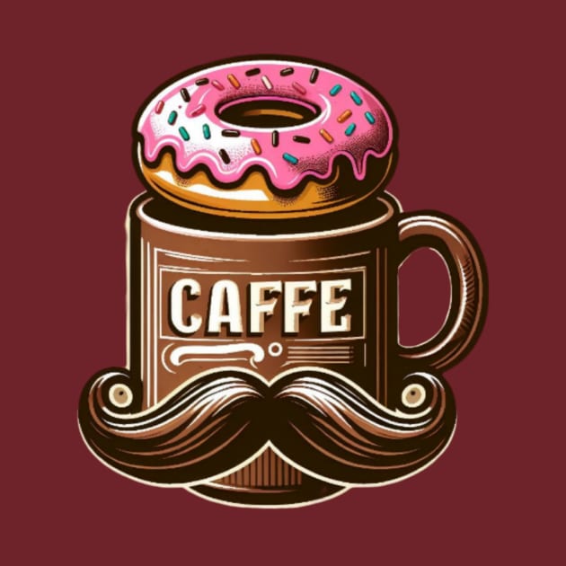 Donut and Coffee with Mustache Mug by Donut Duster Designs