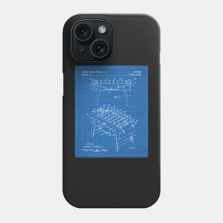 Foosball Table Patent - Foosball Player Game Room Art - Blueprint Phone Case