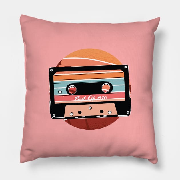 70S RETRO  vintage retro cassette Pillow by Midoart