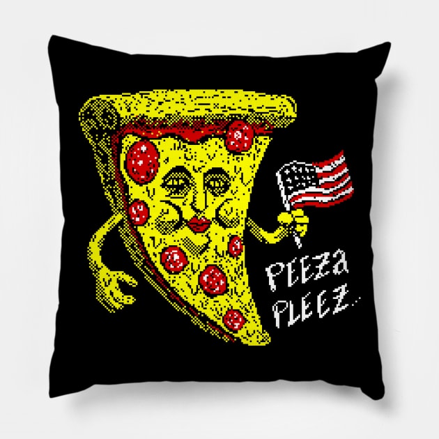 Happy Pizza Pillow by washburnillustration