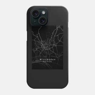 Wiesbaden Germany City Map dark Phone Case