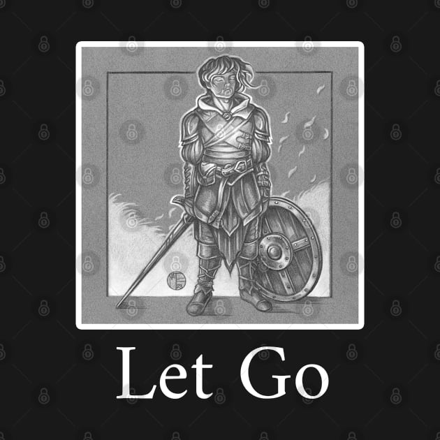 The Heart of a Soldier - Let Go - White Outlined Version by Nat Ewert Art