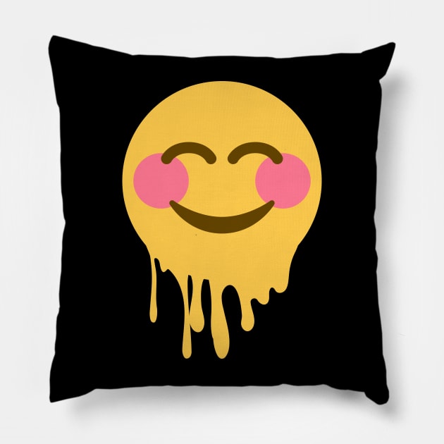 Drippy happy face drippy hoodies dripping design Pillow by Maroon55