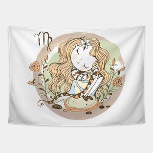 Zodiac Virgo Cute Kid Design Horoscope Gift Tapestry