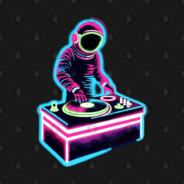 Retro Astronaut DJ Funny Astronaut by KsuAnn