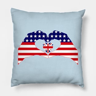 We Heart USA & UK Patriot Flag Series Pillow