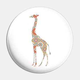 Giraffe Silhouette with Pattern Pin