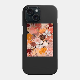 autumn flower and leaves pattern Phone Case