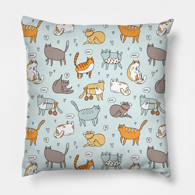 Cute special cats Pillow by Stolenpencil