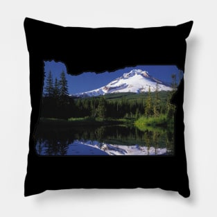 Oregon State Outline (Mount Hood) Pillow