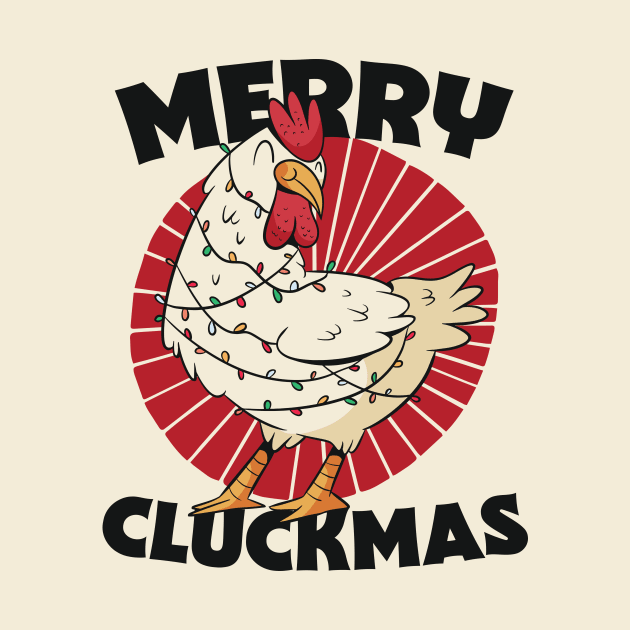 Merry Cluckmas // Funny Christmas Chicken by SLAG_Creative