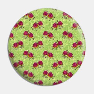 Pineapple Blossoms Floral Pattern Pin