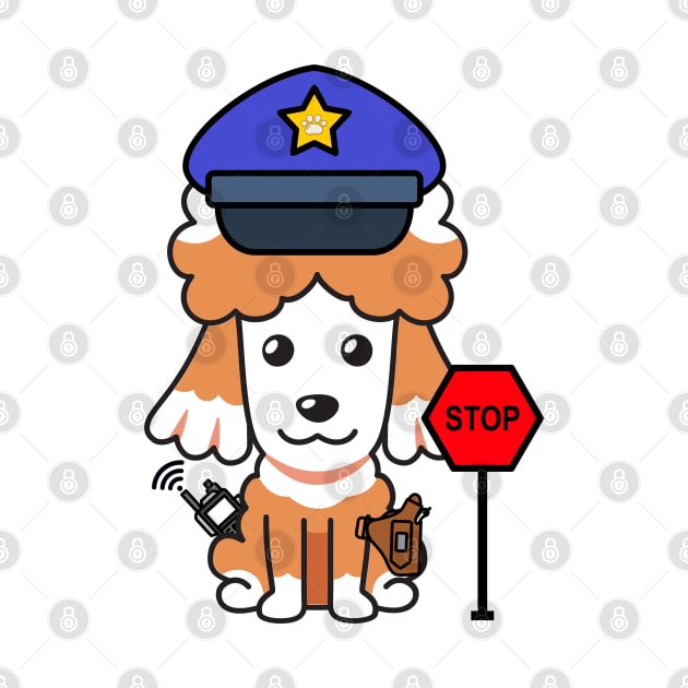 Funny Poodle Policeman by Pet Station