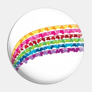 Rainbow with hearts valentine day upper left background Pin