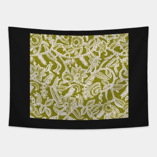 Vintage floral lace (green yellow) Tapestry