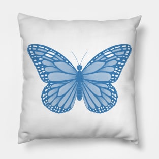 Monarch Butterfly - Steel Blue Pillow