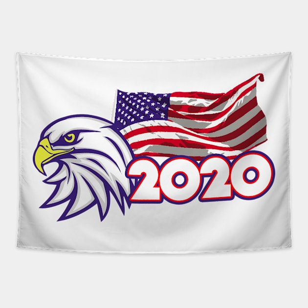 USA eagle and flag Patriotic 2020 Tapestry by Asiadesign