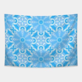 Ornamental floral mandala blue #4 Tapestry