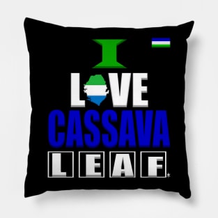 I Love Cassava leaf, Sierra Leone flag, Mama Salone Pillow