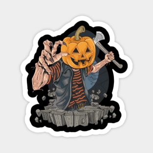 Halloween pumpkin head killer Magnet