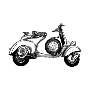 Vespa classic vintage scratch line art T-Shirt