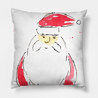 Santa Claus, portrait. Watercolor illustration on a winter theme, congratulations Pillow