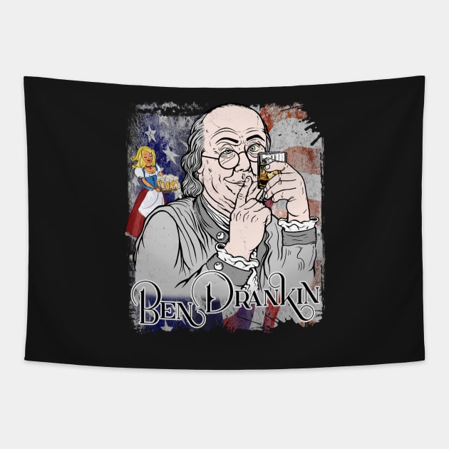 Ben Drankin 4th of July Benjamin Franklin Tapestry by norules