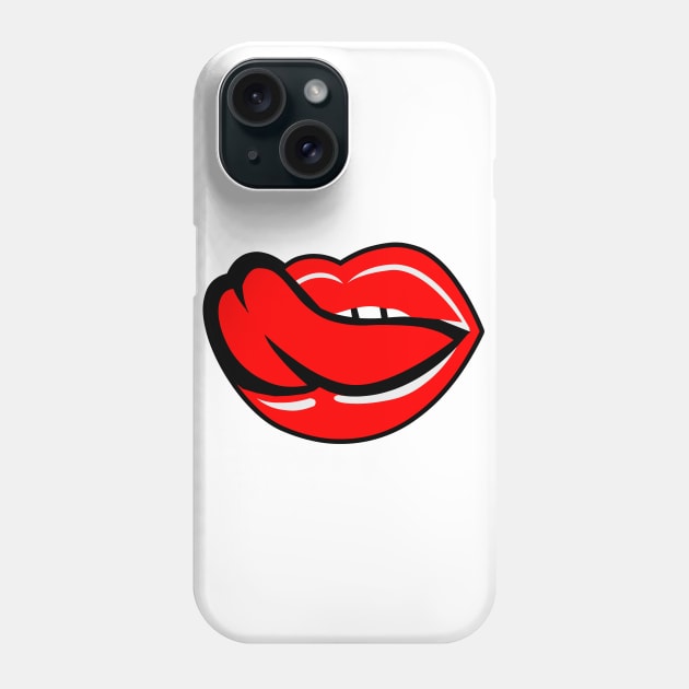 Red Lips And Tongue Phone Case by babydollchic