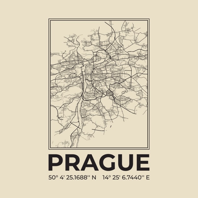 Prague minimalist map by R4Design