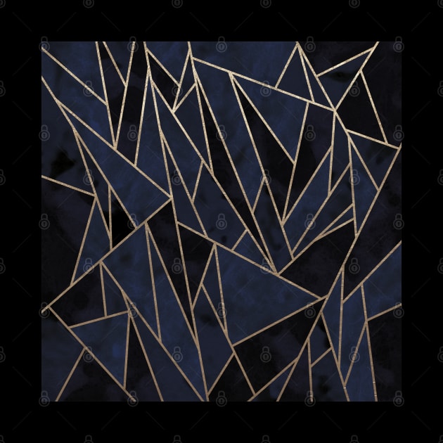 Shattered Deep Sapphire - Navy Blue Mosaic Pattern by Ambience Art