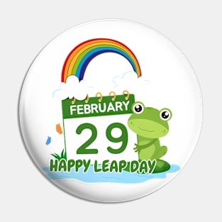 Funny Frog Happy Leap Day February 29 Birthday Leap Year Pin