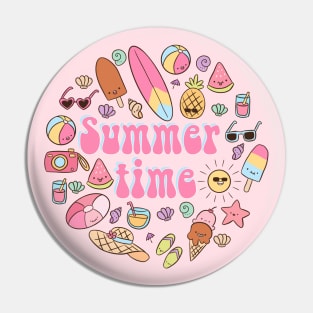 Summer time cute groovy Summer design Pin