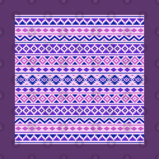 Aztec Essence Pattern Pinks Blue Purple by NataliePaskell