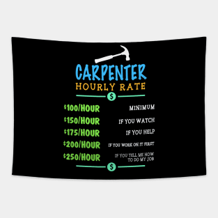 Carpenter Hourly Rate - Woodworker Sawdust Gift Tapestry