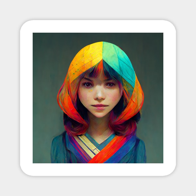 A colorful girl - best selling Magnet by bayamba