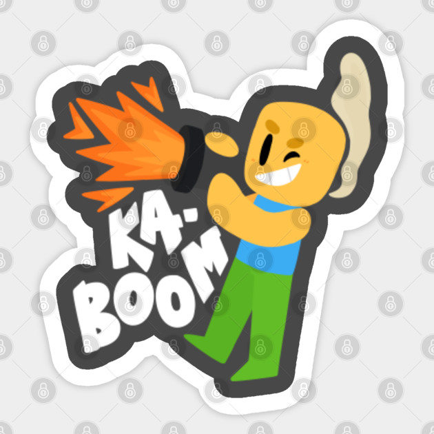 Kaboom Roblox Inspired Animated Blocky Character Noob T Shirt Roblox Noob Oof Sticker Teepublic