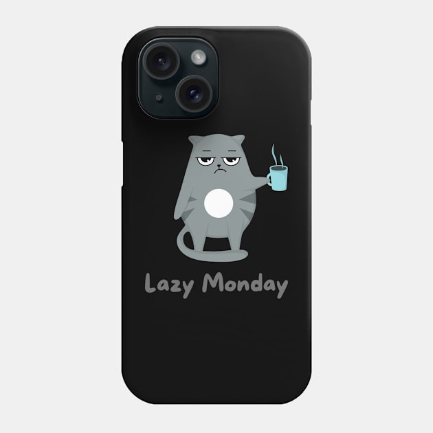 Lazy Cat Monday Phone Case by MikeNotis