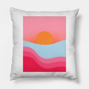 Neon Sunset - Simple Sunset/Sunrise Design Pillow