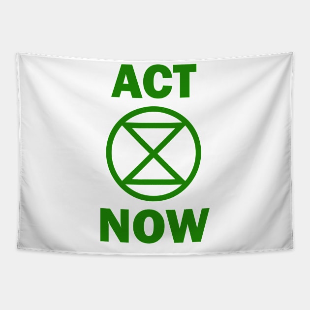 ACT NOW Extinction Rebellion Tapestry by PaletteDesigns