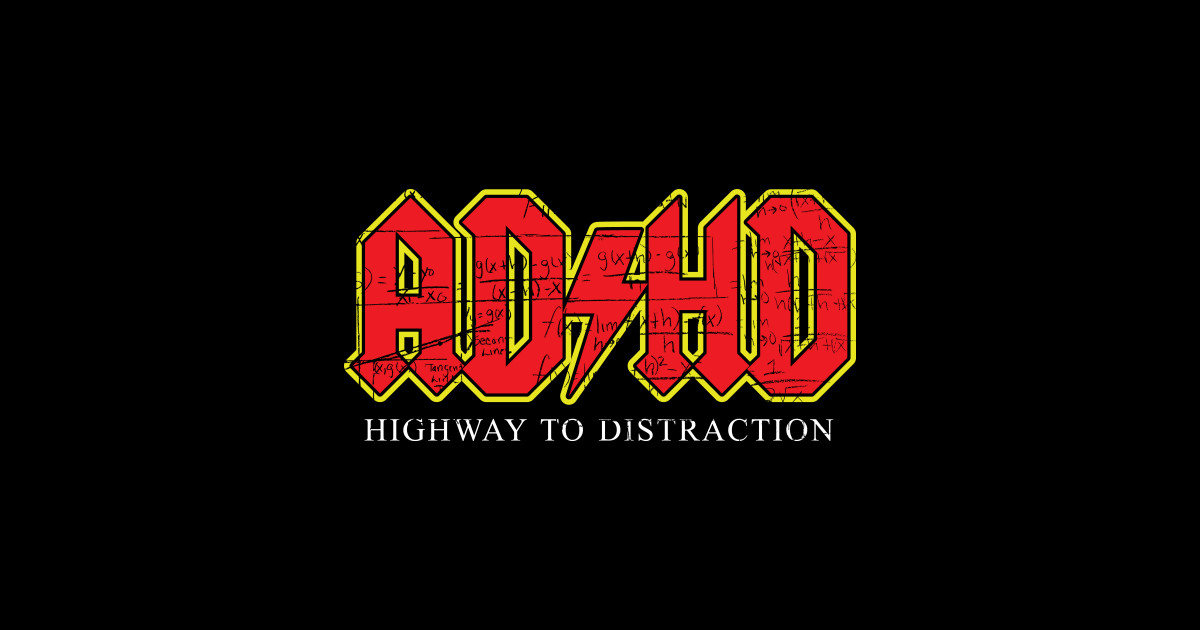 ADHD - Acdc Parody - Sticker | TeePublic