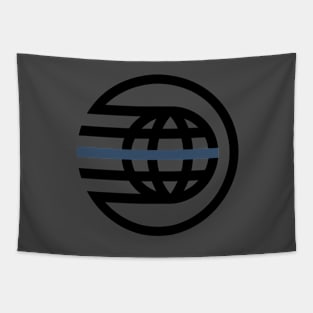 Police Spaceship Earth Logo Tapestry