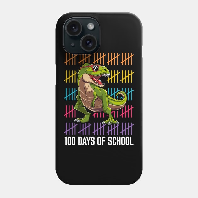 Dinosaur T Rex Happy 100 Days Of School Students Teacher Phone Case by HCMGift