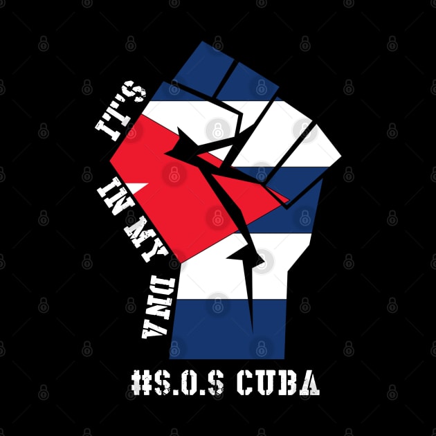 Sos Cuba Flag Cuban Power Pride it's in my DNA Vintage by Johner_Clerk_Design