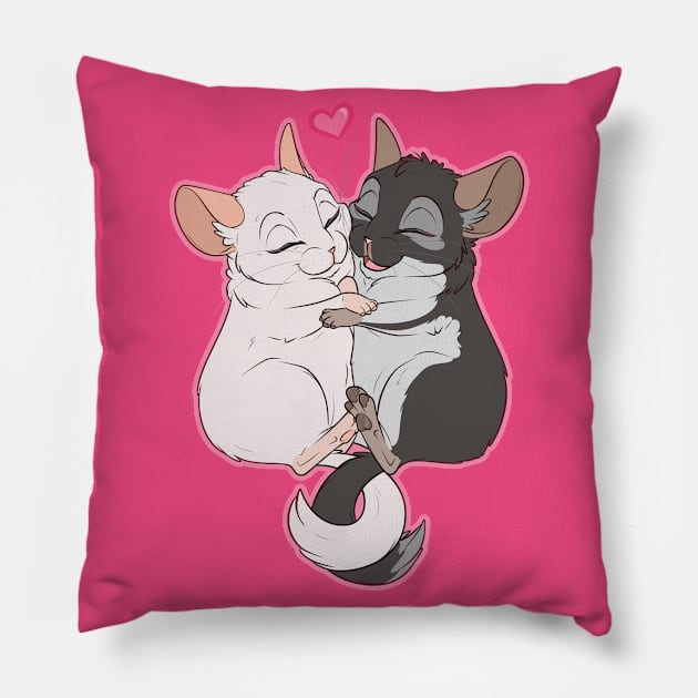 Chinchillas in love Pillow by chezzepticon