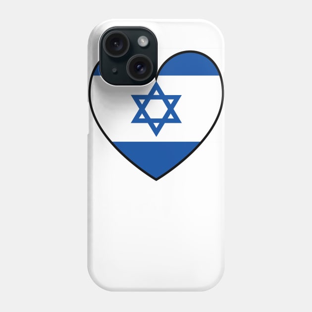 Flag of Israel - Israel Flag in Heart - Freedom Phone Case by Gold Turtle Lina