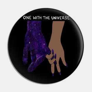 One with the universe galaxy hands Pin