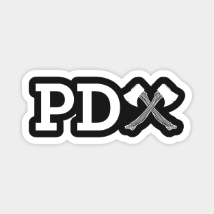 PDAxe Logo - White Magnet