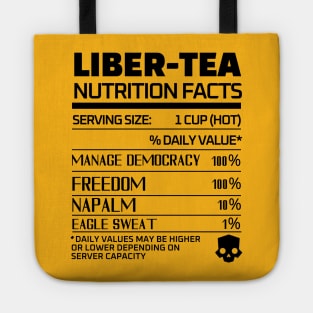 Helldivers 2 'Liber-tea' Nutrition Black Color Tote